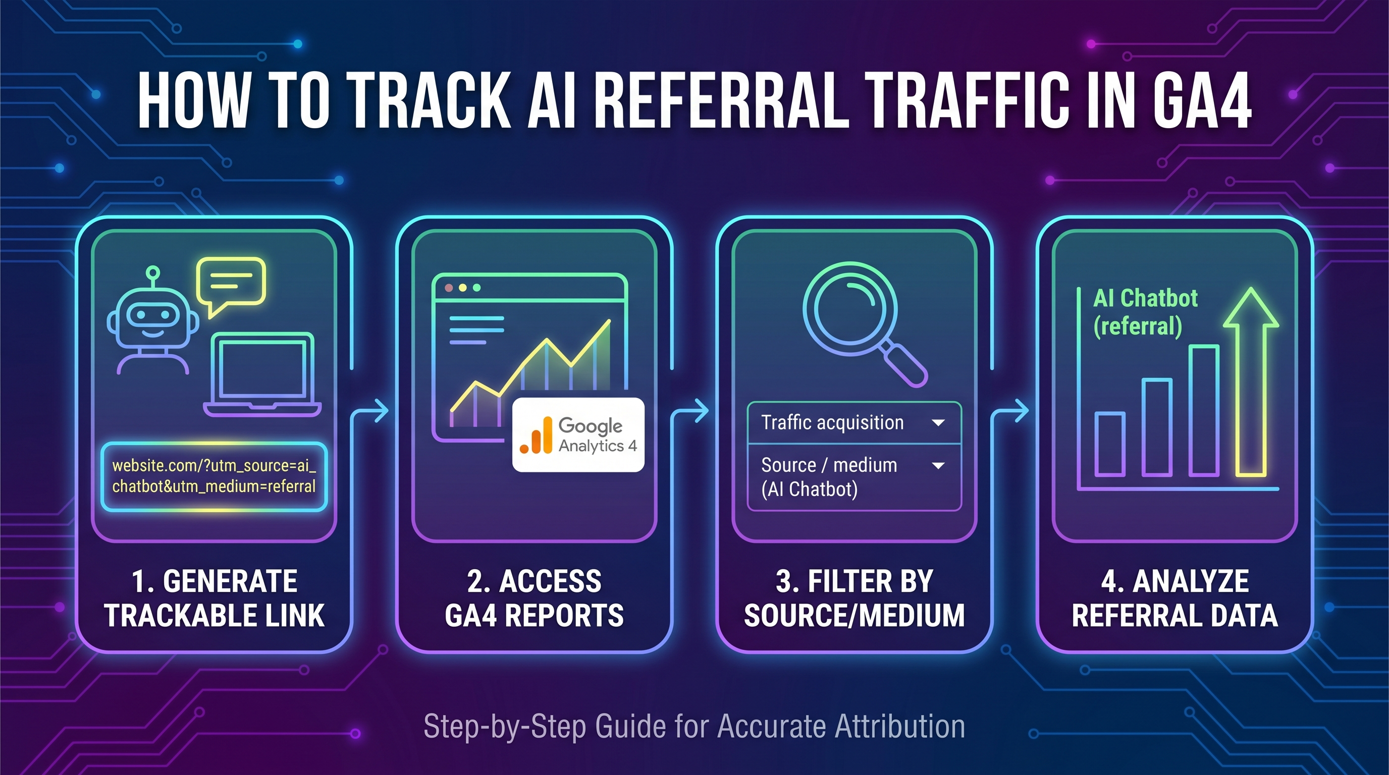 A screenshot of Google Analytics 4 dashboard showing referral traffic sources and metrics tracked in real-time.